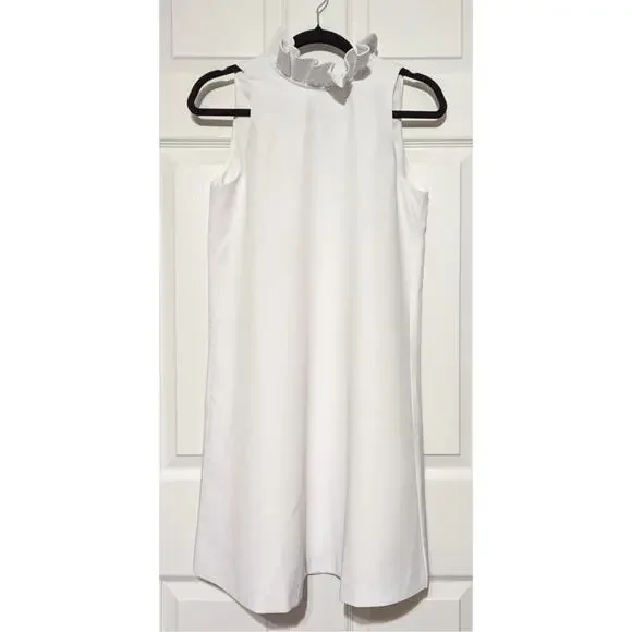 Tuckernuck White Blythe Dress Sleeveless Ruffle Collar Mini Dress Size Small (S)